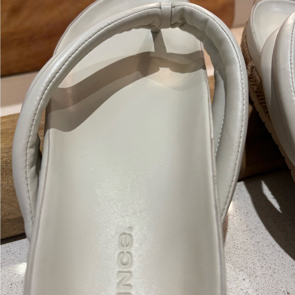 Vince. Forest Faux Espadrille Platform Women's White Sandals - SZ 10 EU 40 - Picture 9 of 12